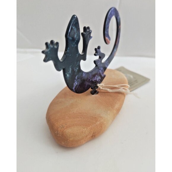 Lazart Texas USA Copper double sided Story Gecko Lizard on Sandstone Base - Picture 5 of 15